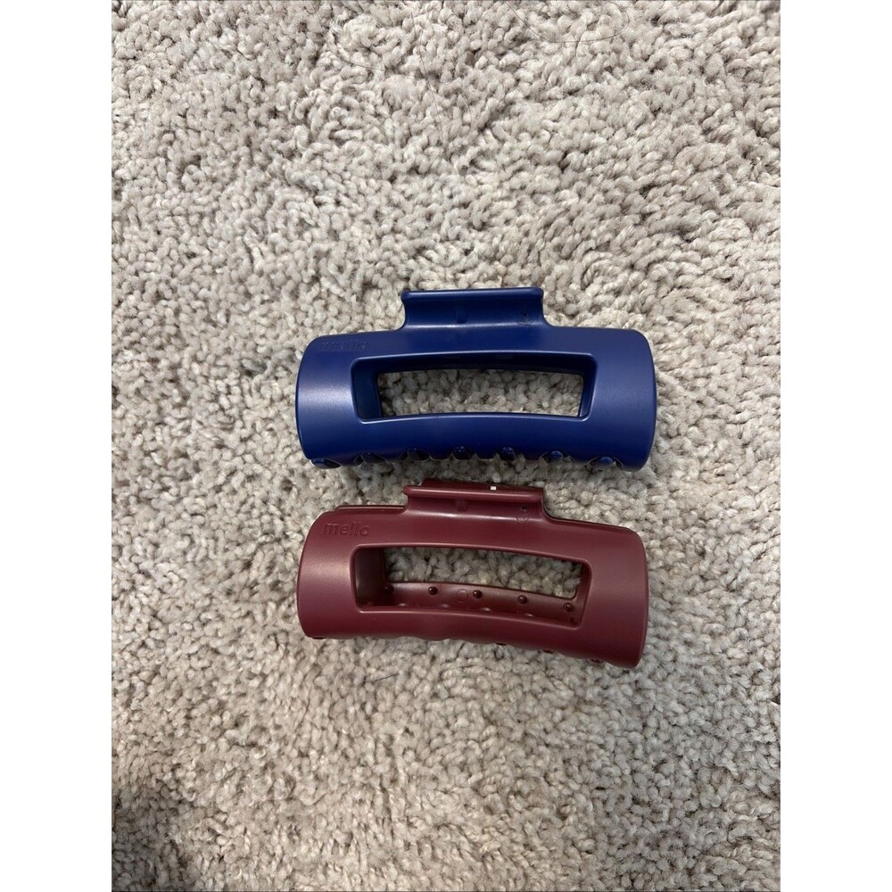 Original Mello Classic Claw Clip, Black & Maroon x2 (Medium) Squishy Claw Clip
